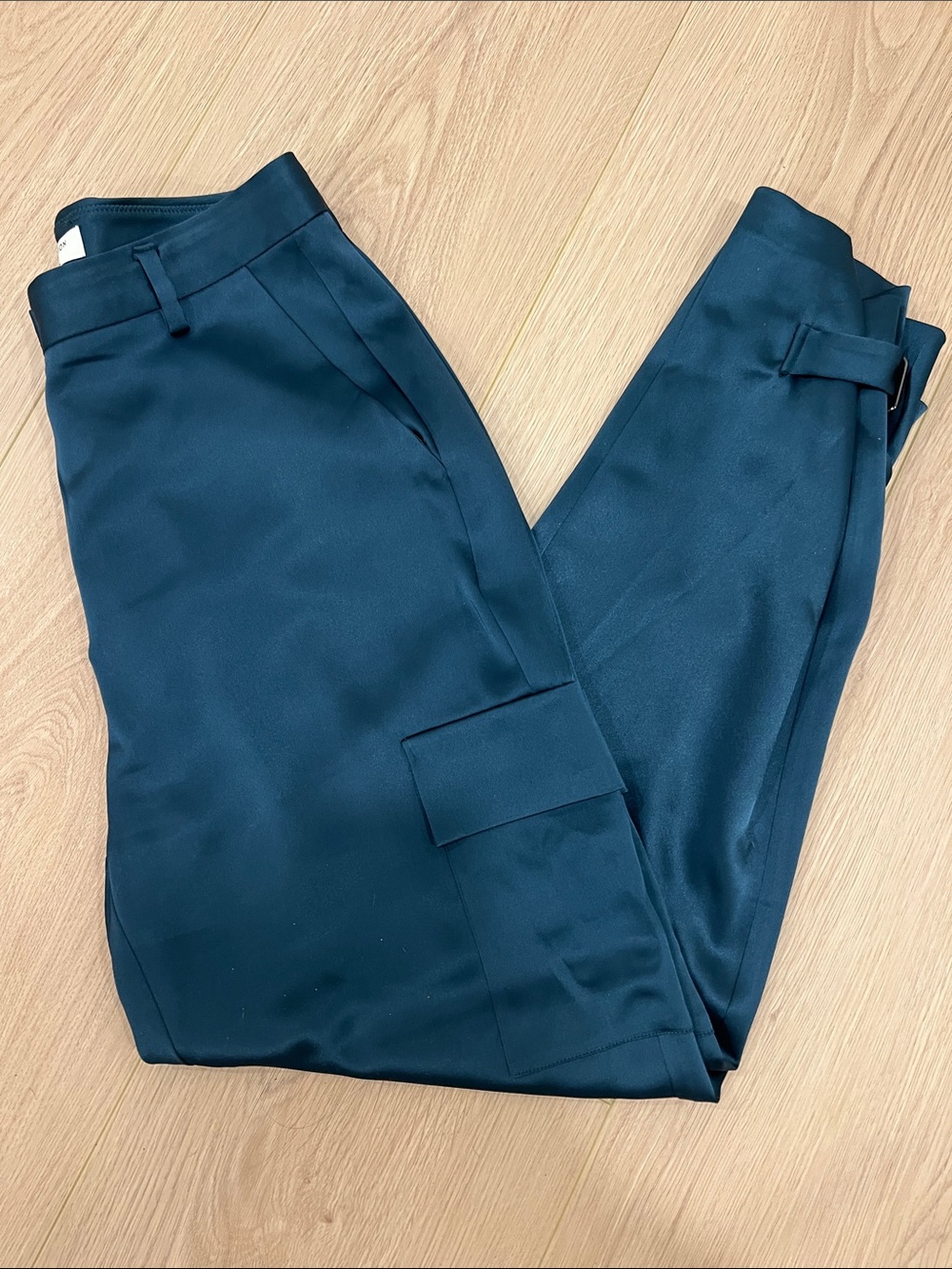 Aritzia Babaton Teal High-Rise Cargo Trousers